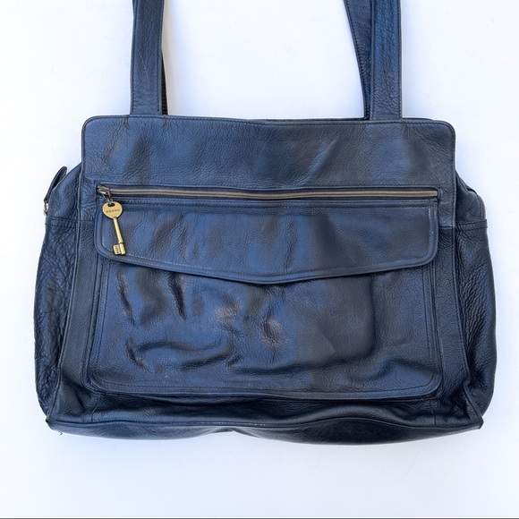 Fossil Black Leather Large Shoulder Bag - Picture 2 of 11